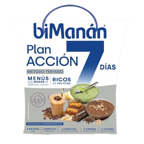 BiManán beSLIM - Plan de Acción 7 Días que Incluye Batidos, Barritas, Cremas y Coctelera de Regalo - 951g